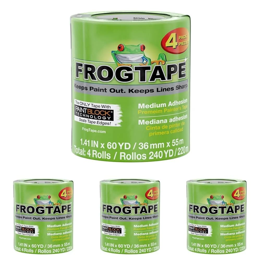 FrogTape Multi-Surface Painter's Tape with PAINTBLOCK, 1.41 in x 60 Yds | Sharp Edges & Clean Removal — Green