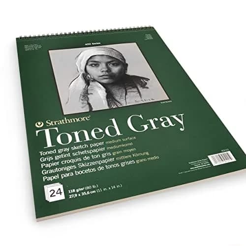 Strathmore 400 Series Wire Bound Toned Sketch Pad 11 x 14 inches Gray 288 Sheets (Pack of 12) | Artist-Grade Paper for Drawing & Illustration thumbnail 3