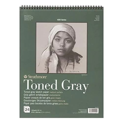 Strathmore 400 Series Wire Bound Toned Sketch Pad 11 x 14 inches Gray 288 Sheets (Pack of 12) | Artist-Grade Paper for Drawing & Illustration thumbnail 4