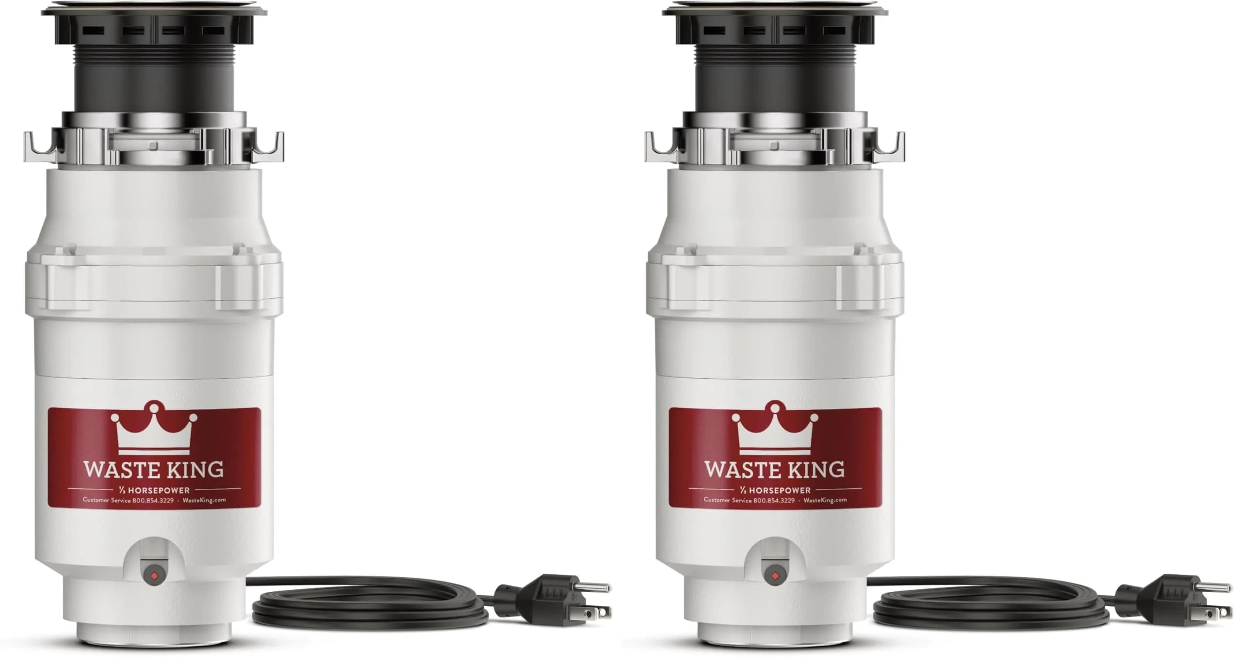 Waste King L-111 Garbage Disposal 1/3 HP Continuous Feed (Pack of 2) | 115 Volt Motor — Gray