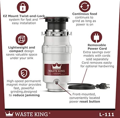 Waste King L-111 Garbage Disposal 1/3 HP Continuous Feed (Pack of 2) | 115 Volt Motor thumbnail 6