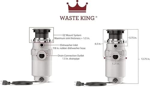Waste King L-111 Garbage Disposal 1/3 HP Continuous Feed (Pack of 2) | 115 Volt Motor thumbnail 2
