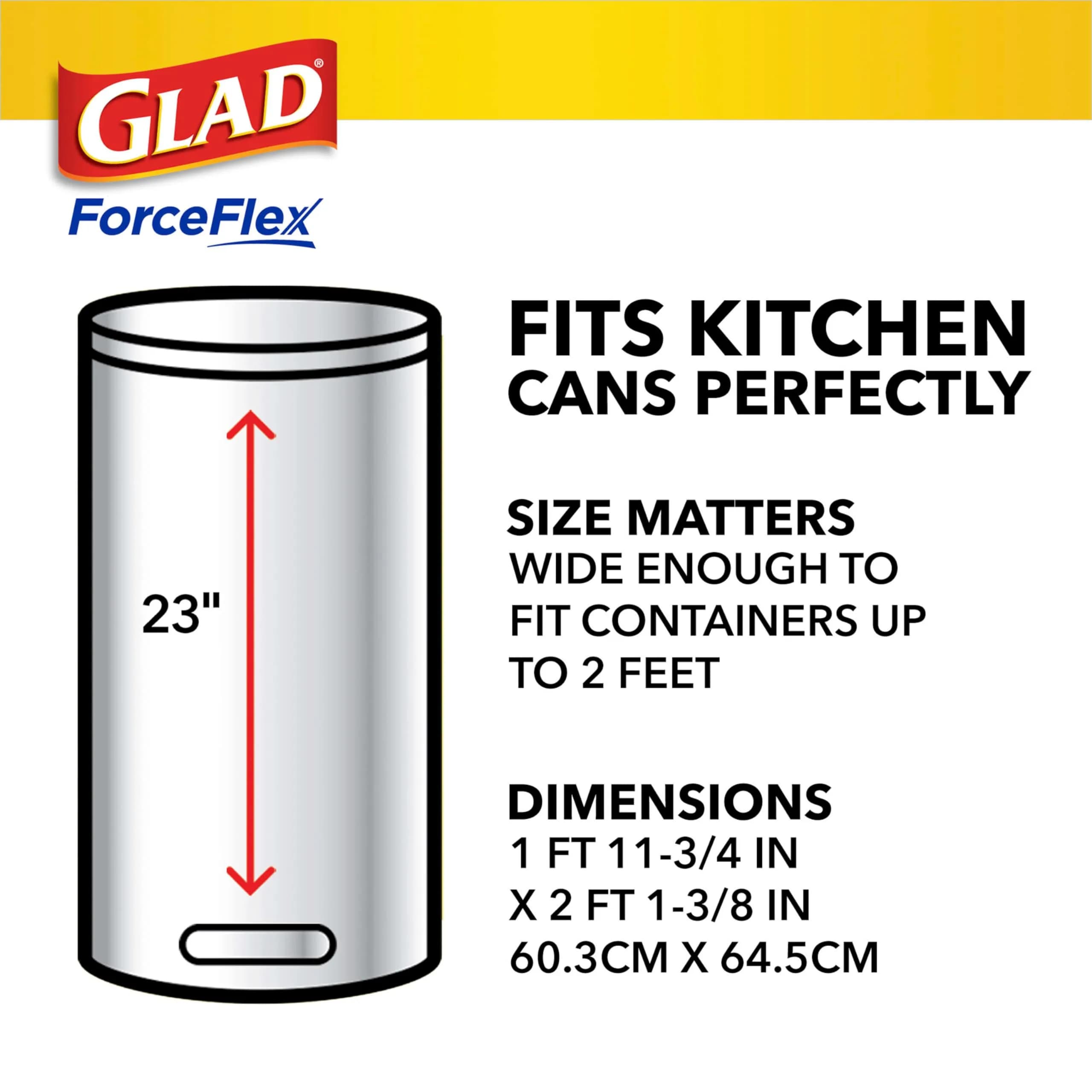 Glad ForceFlex Tall Kitchen Drawstring Trash Bags, 13 Gal, Fragrance Free (240 Count) | USA Import with Dual Layer Protection - view 7