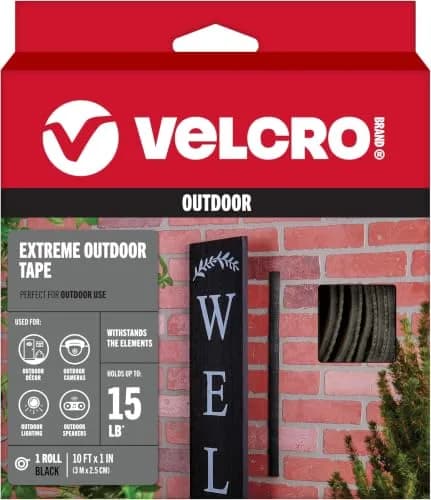 VELCRO Brand Extreme Outdoor Heavy Duty Tape 10ft x 1in (3.04m x 2.54cm) Black | Holds 15 lbs (6.8 kg) per 1-inch strip thumbnail 1