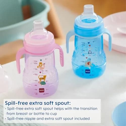 MAM Trainer Sippy Cup for Toddlers 1-3, 237ml (8 oz) | Spill-Free Nipple & Non-Slip Handles thumbnail 2
