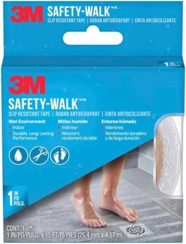 3M Safety-Walk Slip Resistant Tape 1 inch (2.54 cm) x 15 ft (4.57 m) Pack of 12 | Creates Safer Environments in Wet Conditions - main product image