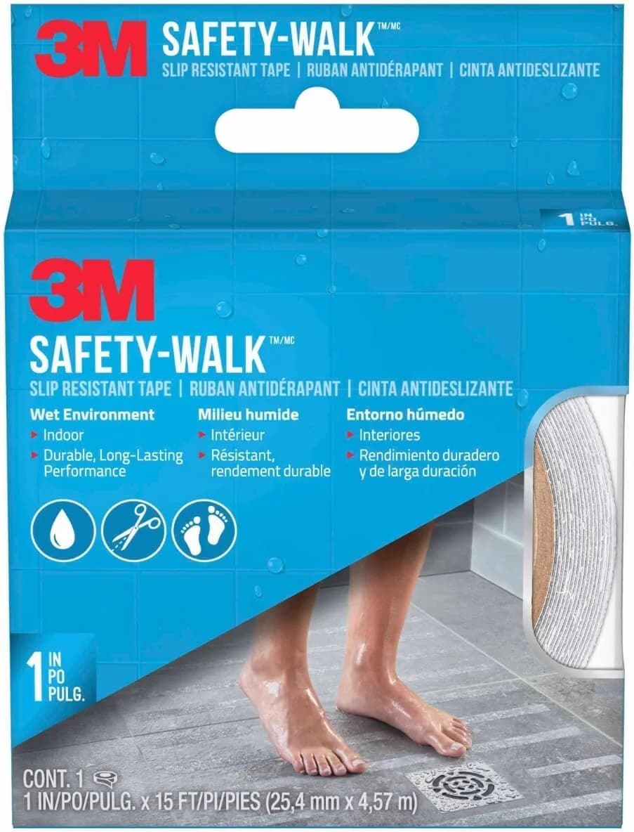 3M Safety-Walk Slip Resistant Tape 1 inch (2.54 cm) x 15 ft (4.57 m) Pack of 12 | Creates Safer Environments in Wet Conditions thumbnail 1