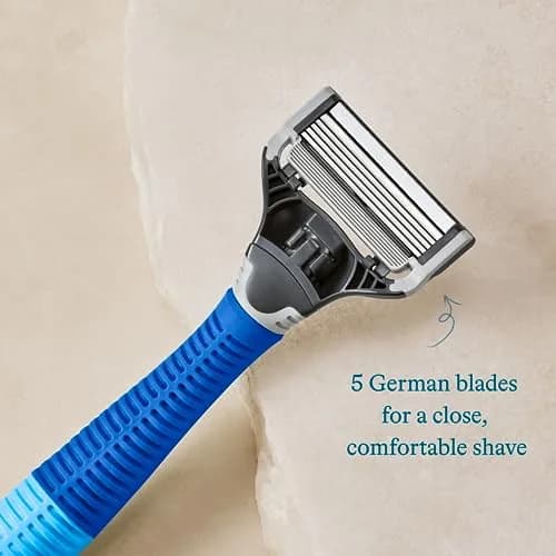 Harry's Original Shaving Kit for Men — German-Engineered Razor Handle & 3 Blade Refills | Ocean Blue, Pack of 10 thumbnail 4