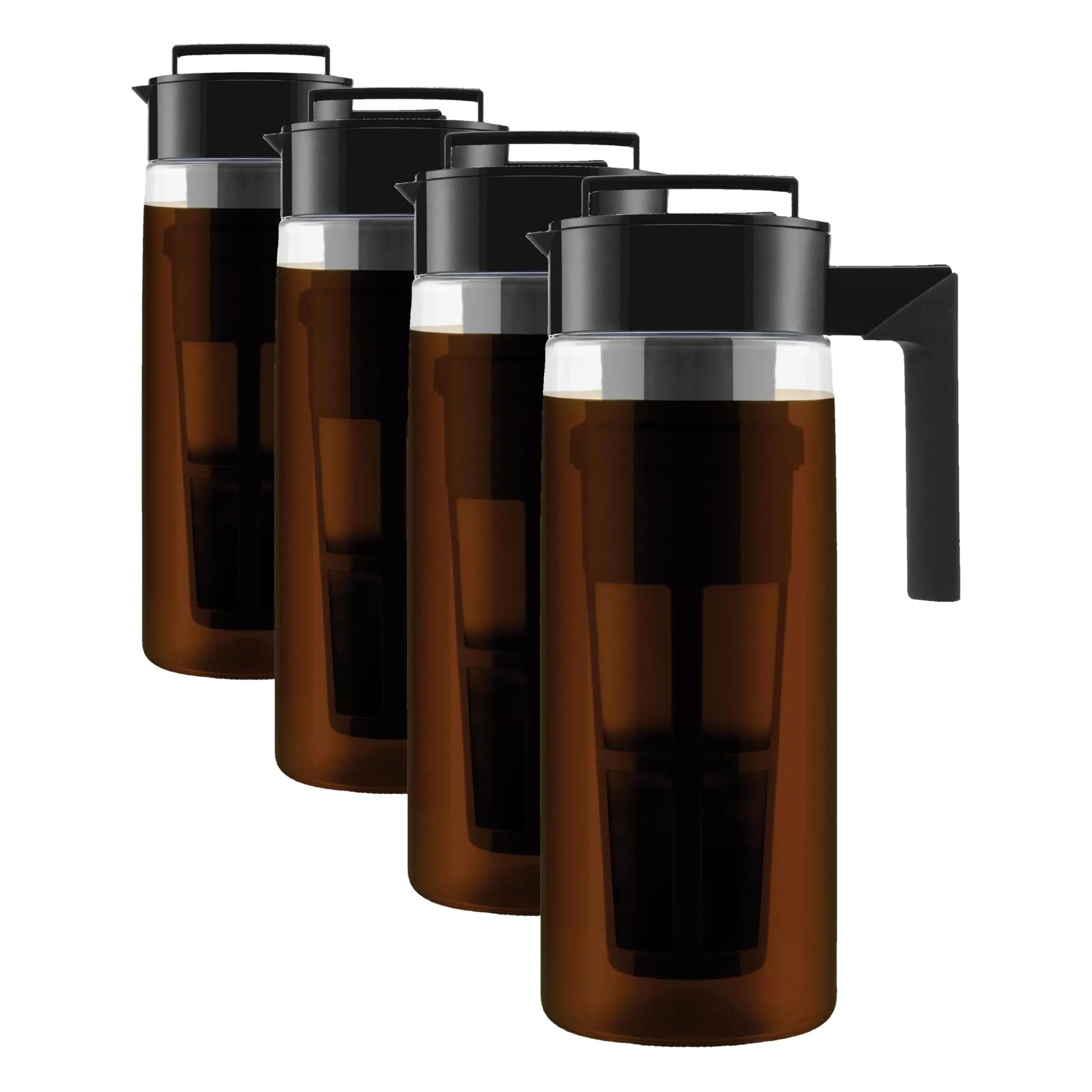 Takeya Deluxe 2 Quart Black Cold Brew Coffee Maker Pitcher - Pack of 4 - main product image