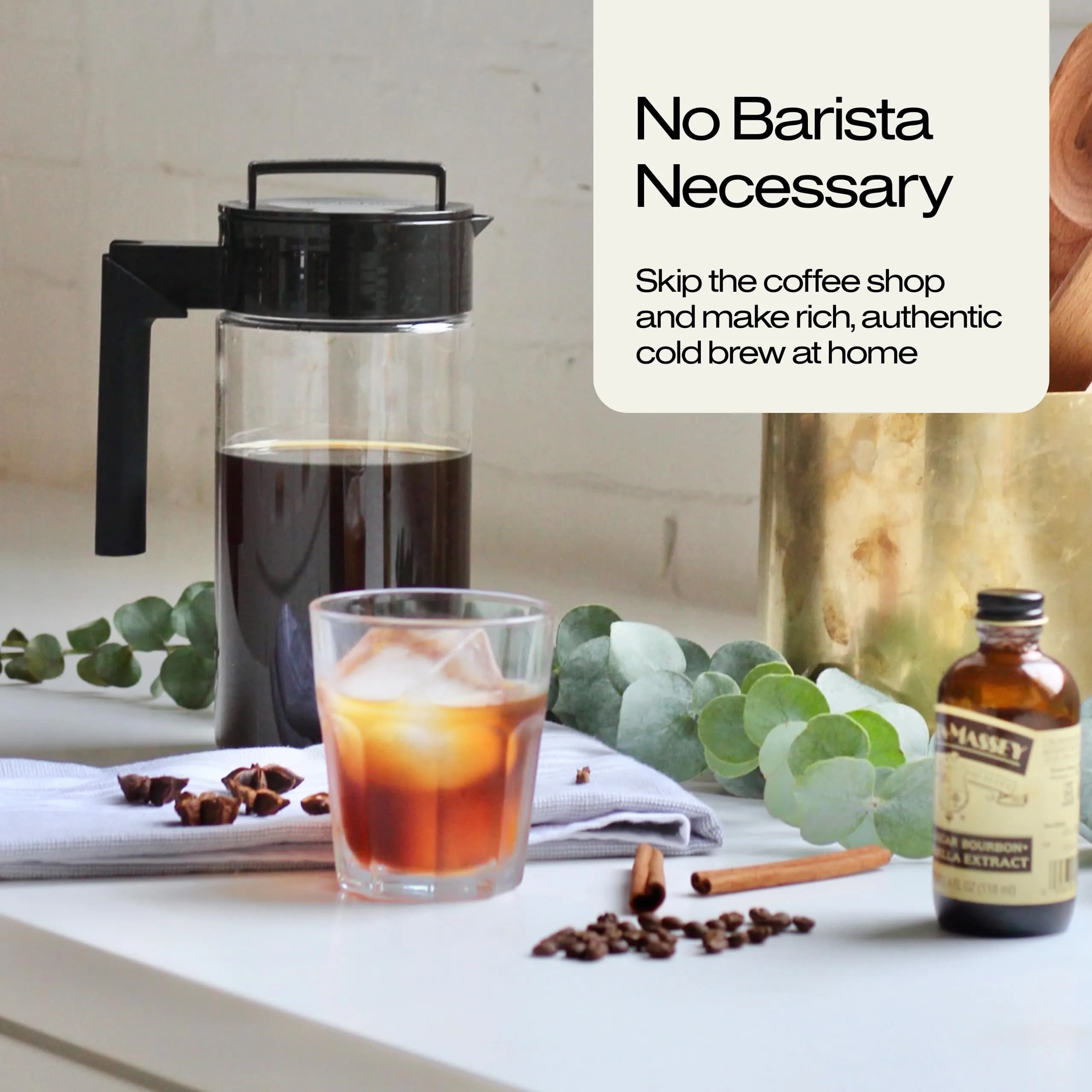Takeya Deluxe 2 Quart Black Cold Brew Coffee Maker Pitcher - Pack of 4 - view 3