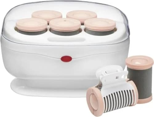 Conair Double Ceramic Hot Rollers 1½-Inch Pink/White | Long, Medium & Short Hair, Dual Voltage thumbnail 1