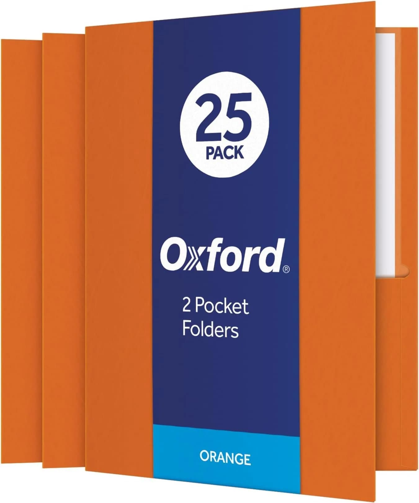 Oxford Twin-Pocket Folders, Letter Size, Orange, 125 Count | Textured Paper for Professional Organization
