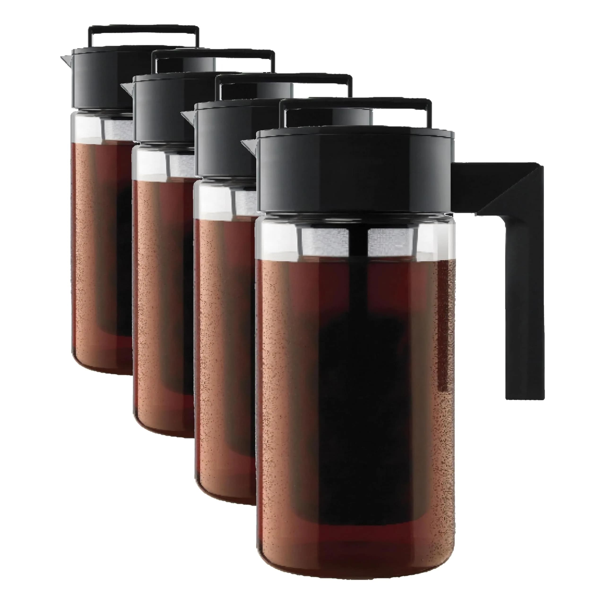 Takeya Deluxe 1 Quart Black Cold Brew Coffee Maker Pitcher - Pack of 4 - main product image