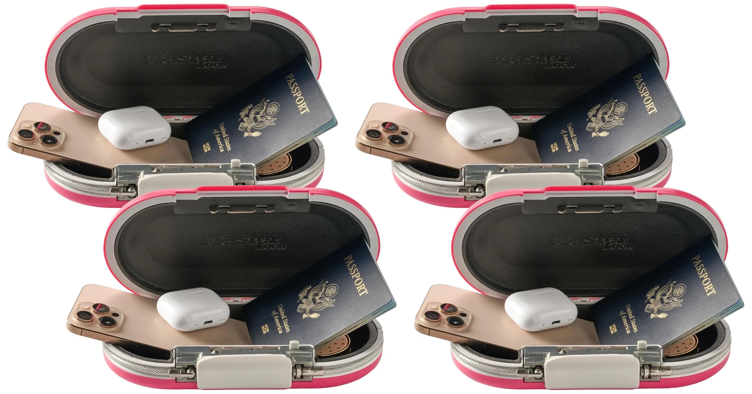 Master Lock Pink Portable Small Safe - Set Your Own Combination, Travel-Friendly Design for Phone, Passport & Money Storage, Model 5900DPNK (Pack of 4) | 1.73L (0.06 cu ft) - main product image