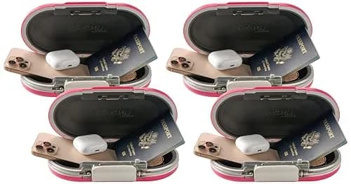 Master Lock Pink Portable Small Safe - Set Your Own Combination, Travel-Friendly Design for Phone, Passport & Money Storage, Model 5900DPNK (Pack of 4) | 1.73L (0.06 cu ft) thumbnail 1