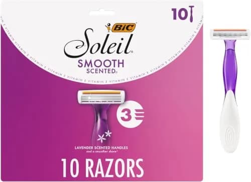 BIC Soleil 3 Scented Women's Disposable Razors with Lavender Scent & Vitamin E, 120-Count | Smooth Shave for Legs, Underarms, Bikini Line thumbnail 1
