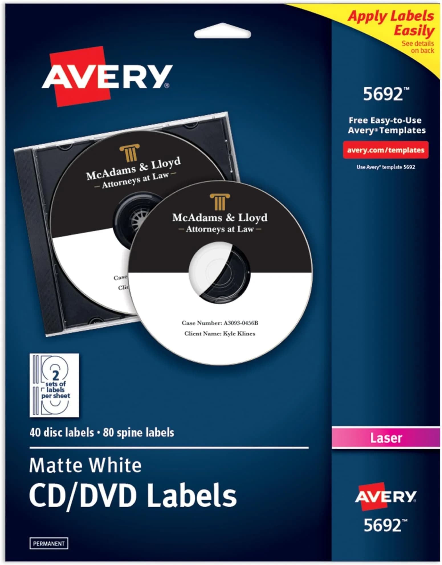 Avery Printable CD Labels, Matte White, Permanent Adhesive | Laser Printable for DVDs & PC Discs — Matte White