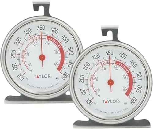 Taylor 5932 Large Dial Oven Thermometer, 3.25 Inch Stainless Steel Kitchen Cooking Thermometer for Oven, BBQ, Grill, Roasting, High Heat Resistance, Silver (Pack of 12) thumbnail 1