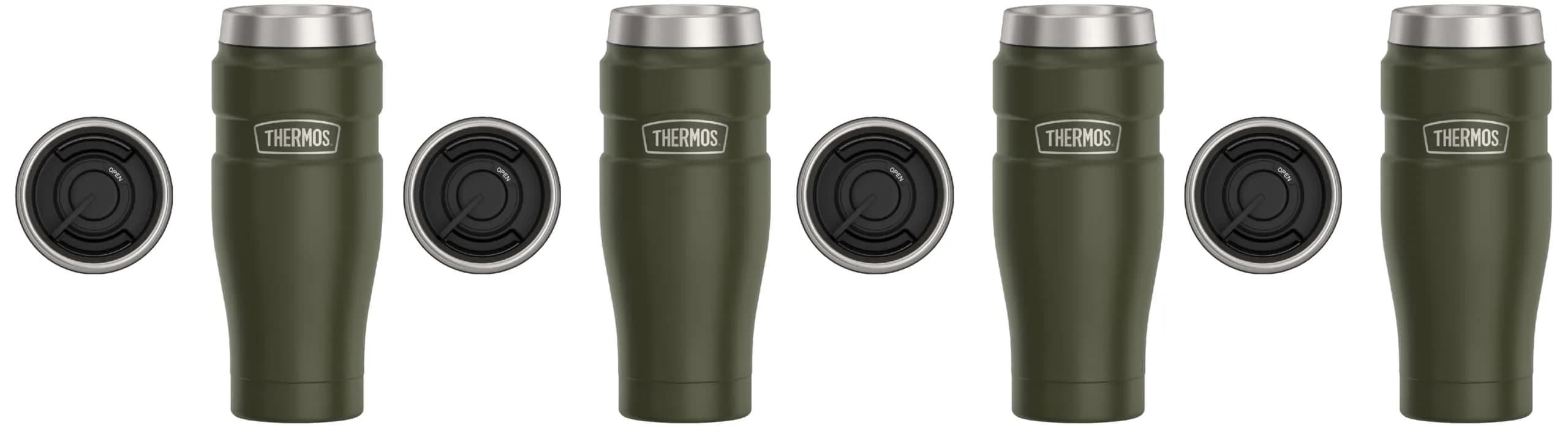 THERMOS Stainless King 16oz Travel Tumbler - Army Green (4-Pack) - main product image
