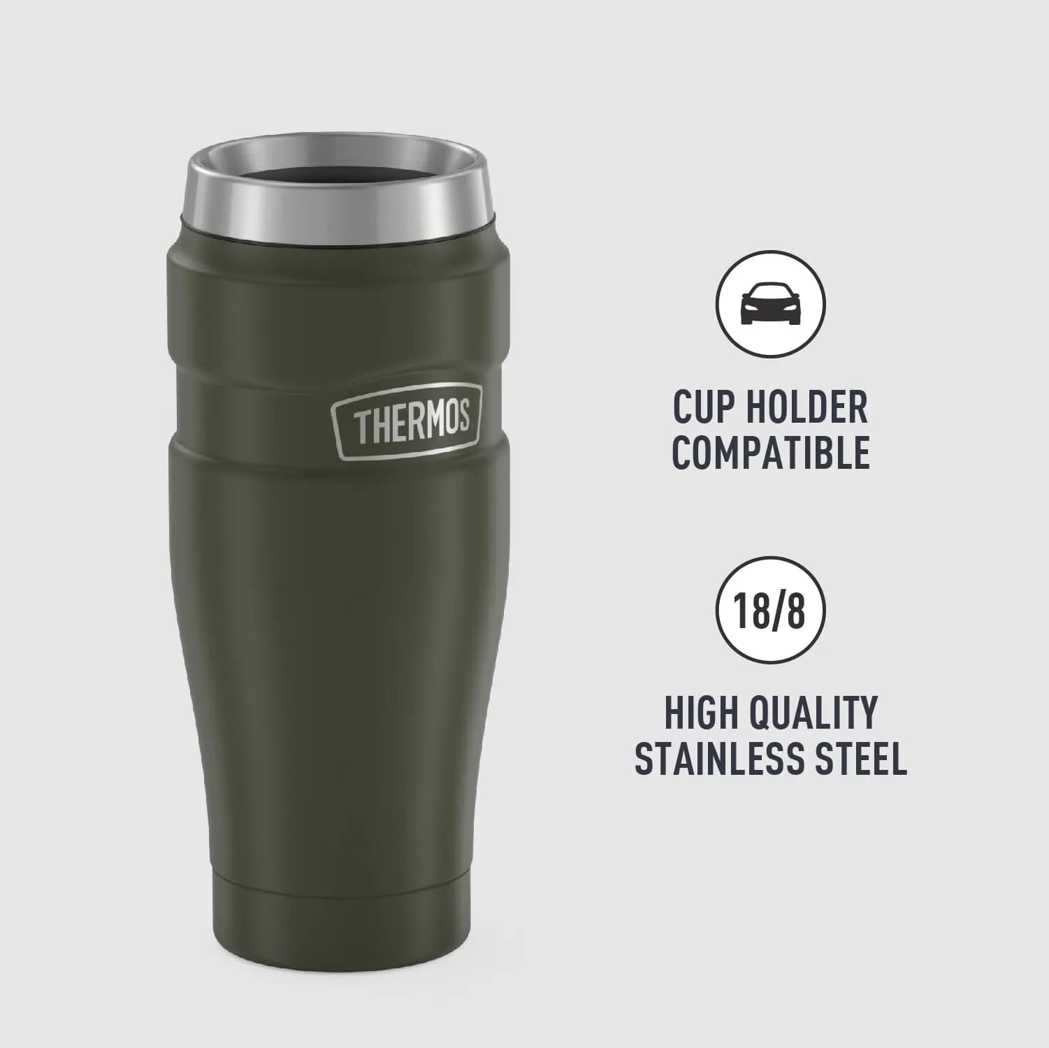 THERMOS Stainless King 16oz Travel Tumbler - Army Green (4-Pack) - view 4