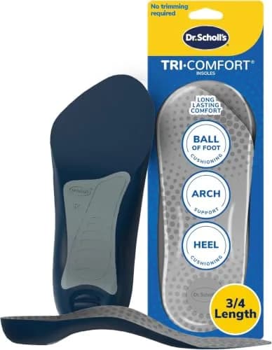 Dr. Scholl’s Comfort Tri-Comfort Insoles for Men, Size 8-14 (12 Pairs) | FDA Approved Arch Support thumbnail 1