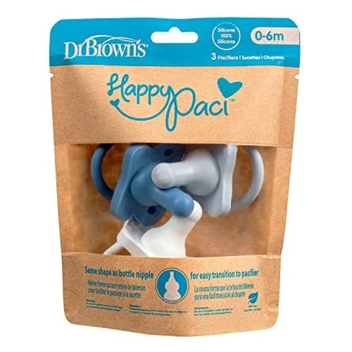 Dr. Brown's HappyPaci Silicone Baby Pacifier 0-6m | BPA-Free, Contoured Shield thumbnail 6