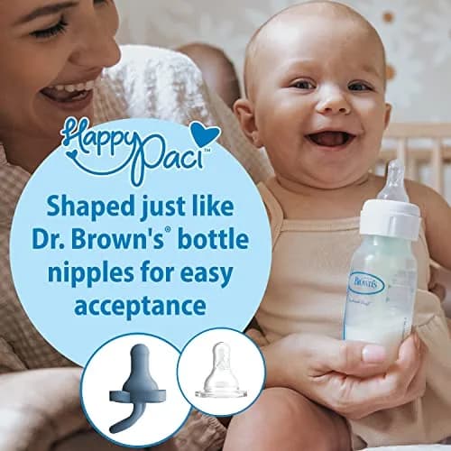 Dr. Brown's HappyPaci Silicone Baby Pacifier 0-6m | BPA-Free, Contoured Shield thumbnail 2