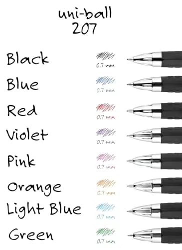 Uni-Ball 207 Retractable Gel Pens Medium Point 0.7mm Black 216 Count (Pack of 6) | Smooth Writing Gel Pens for Office & Students thumbnail 5