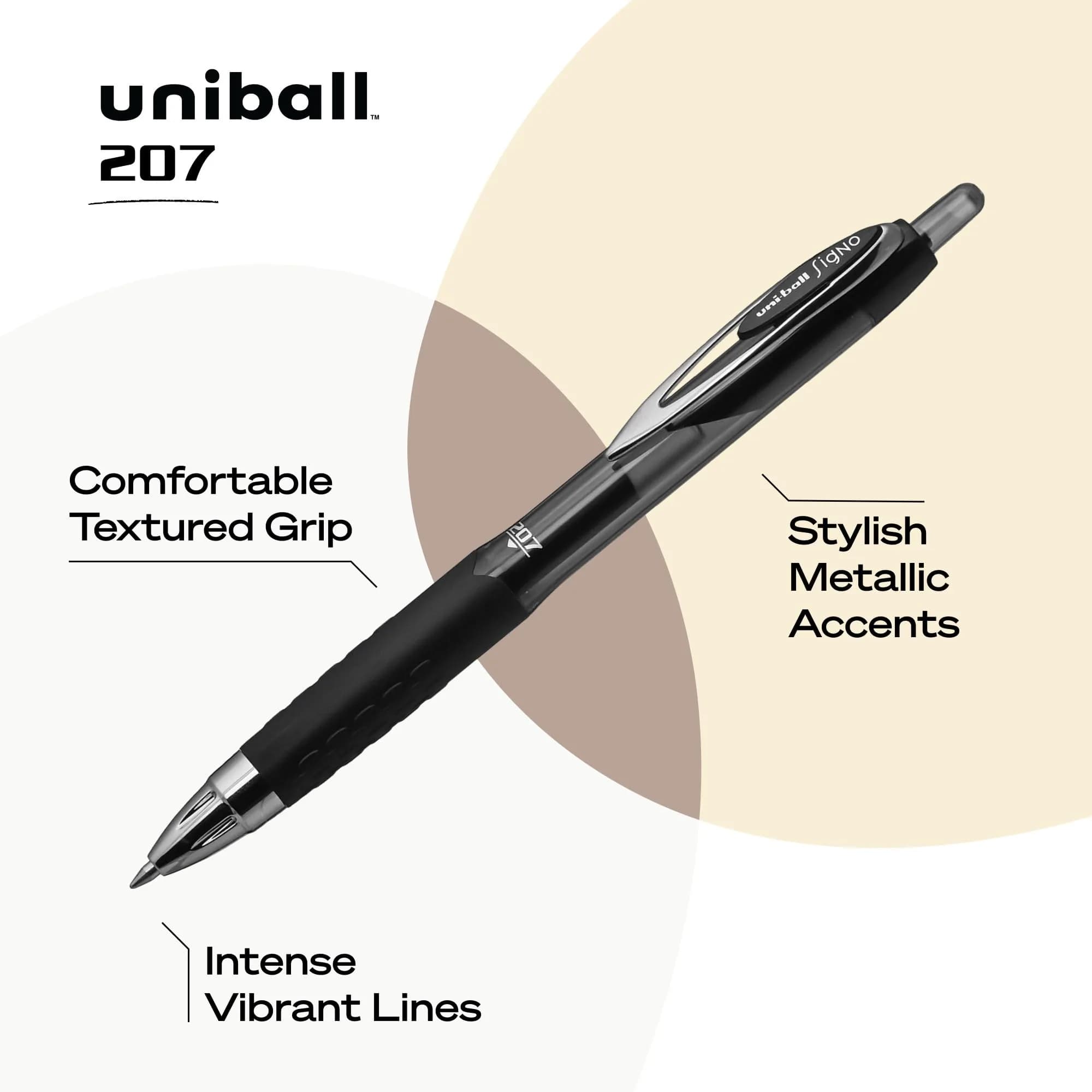Uni-Ball 207 Retractable Gel Pens, Medium Point (0.7mm), Black, 36 Count (Pack of 6) | Smooth Ink Flow for Office & Students - view 3