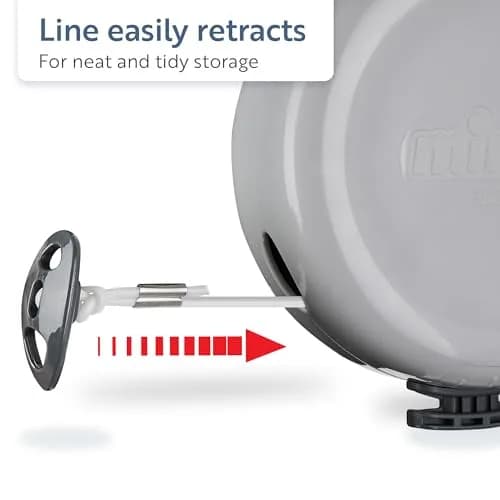 Minky Homecare Retractable Clothesline 49 Feet (14.9 m) Gray | Heavy Duty PVC Coated Line, Pack of 6 thumbnail 3