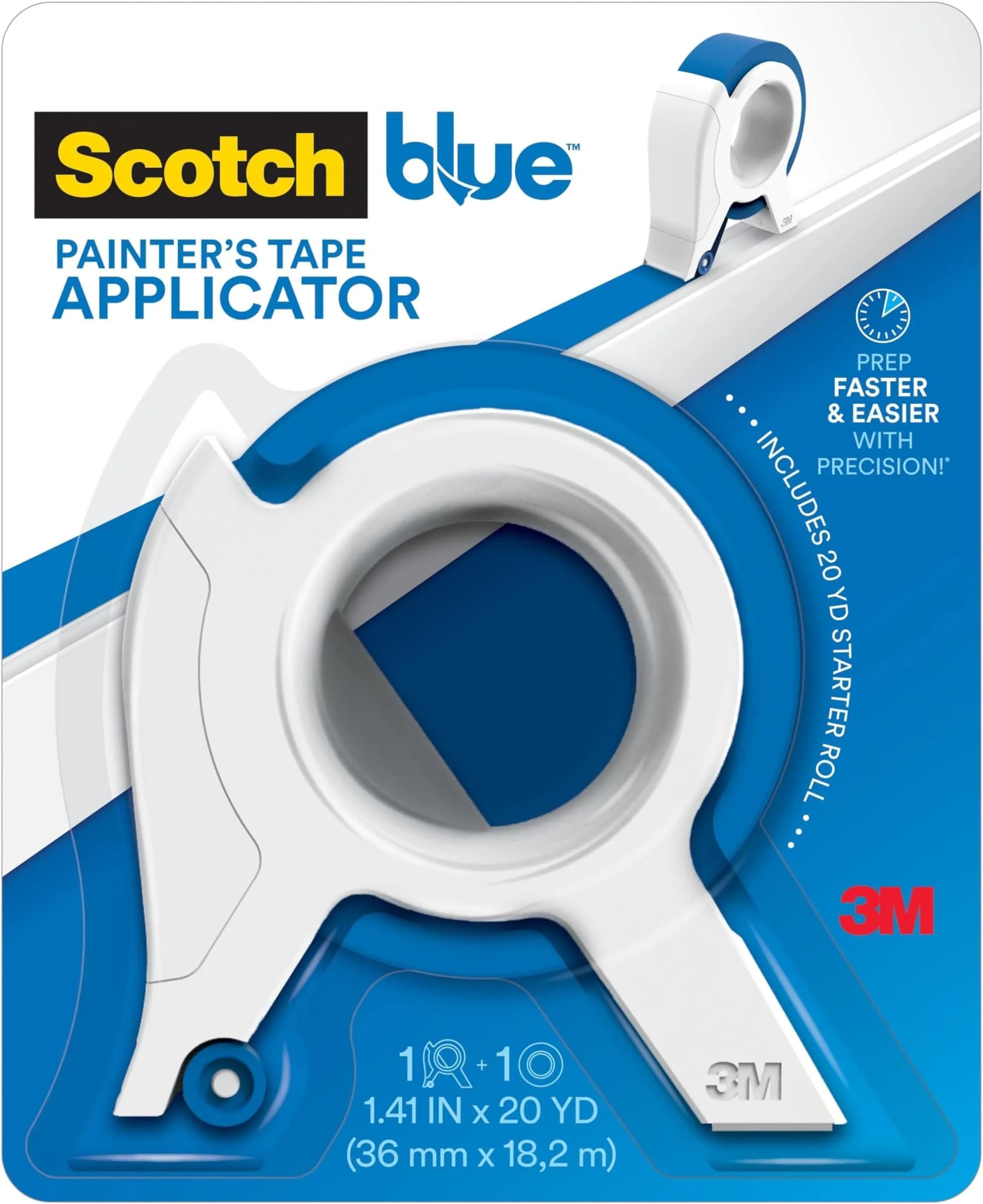 ScotchBlue Painters Tape Applicator 1.41 in. x 20 yd. | Continuous Strip Application Tool for Trim & Windows — Tape Applicator