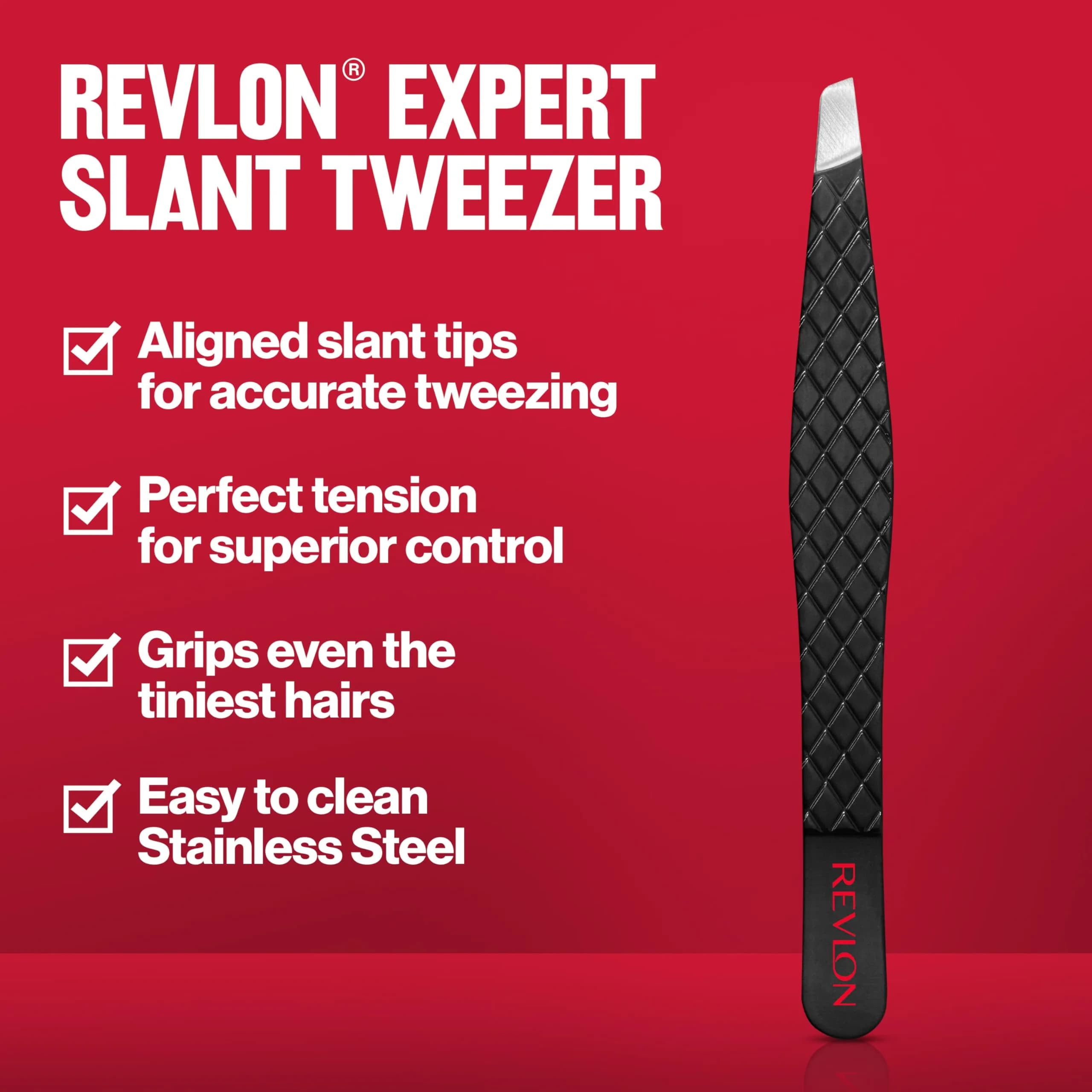 Revlon Expert Slanted Tweezer - 1 Count Pack of 12, Stainless Steel for Precision Eyebrow Shaping - view 3