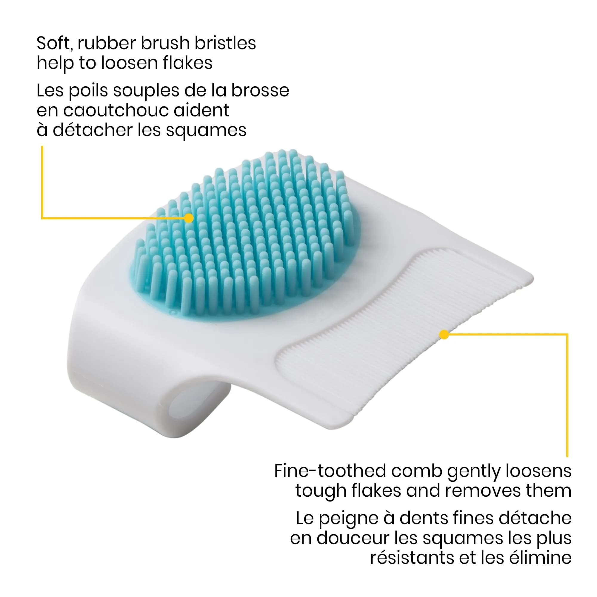 Safety 1st Cradle Cap Brush and Comb Set, White/Blue, Pack of 12 | Gentle Newborn Scalp Care - view 4