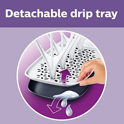 Philips Avent Drying Rack White SCF149/00 | Fits 8 Bottles, Nipples, Pump Parts & Accessories | 33cm (13.1") Long thumbnail 4