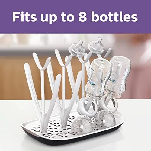 Philips Avent Drying Rack White SCF149/00 | Fits 8 Bottles, Nipples, Pump Parts & Accessories | 33cm (13.1") Long thumbnail 6