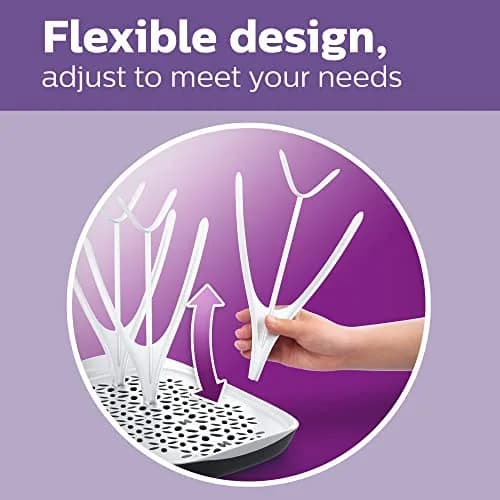 Philips Avent Drying Rack White SCF149/00 | Fits 8 Bottles, Nipples, Pump Parts & Accessories | 33cm (13.1") Long thumbnail 3