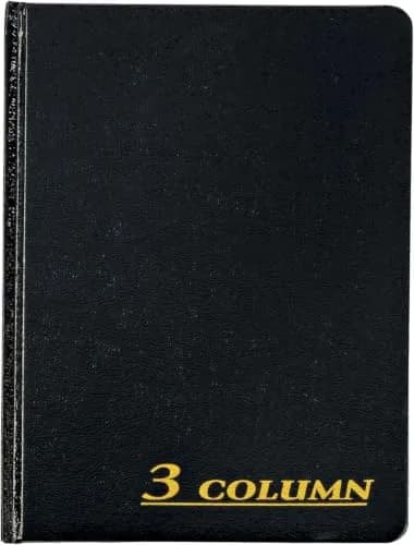 Adams Account Book, 7 x 9.25 Inches, Black, 3-Columns, 80 Pages | Professional Record Keeper thumbnail 1