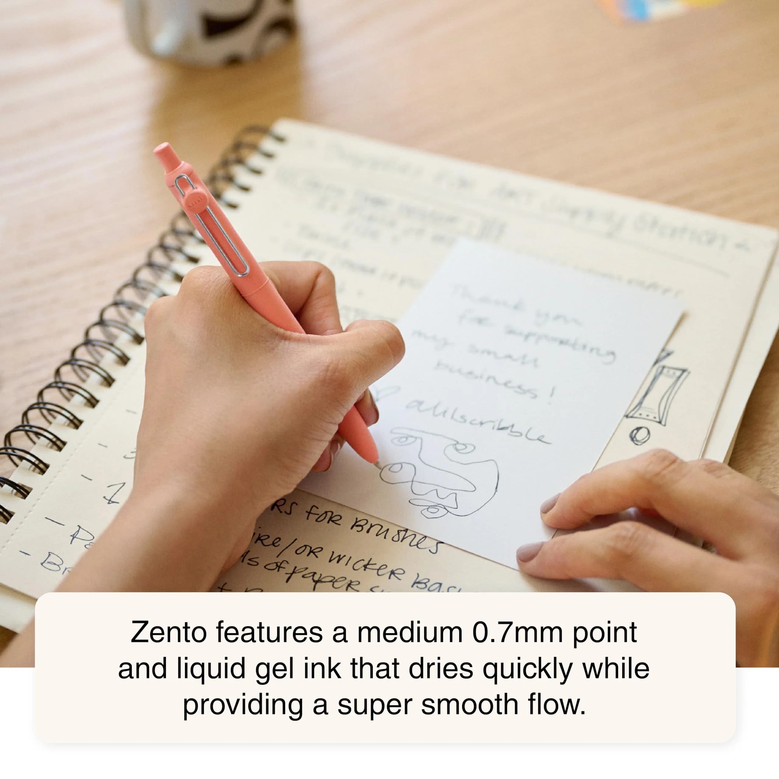 Uni-Ball Zento Liquid Gel Ink Pens Medium Point (0.7mm) Boho Barrels Black Ink, Pack of 12 | Smooth Writing for Students & Professionals - view 7