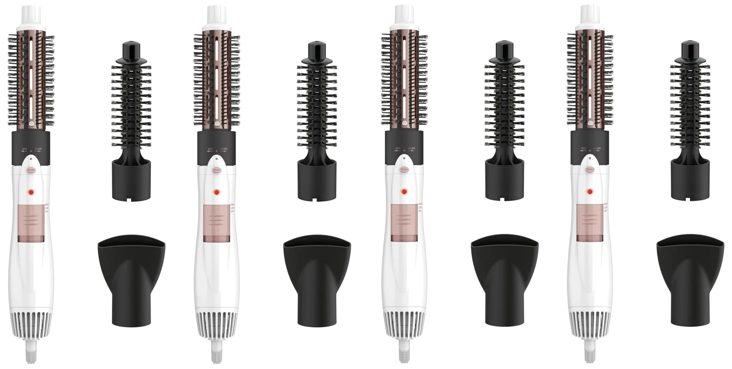 Conair Double Ceramic 3-in-1 Hot Air Brush with 4 Interchangeable Attachments | 1000W Styling Tool for Curls & Straight Styles - main product image