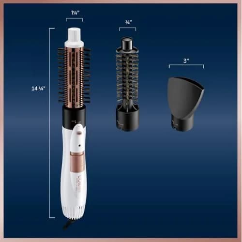 Conair Double Ceramic 3-in-1 Hot Air Brush with 4 Interchangeable Attachments | 1000W Styling Tool for Curls & Straight Styles thumbnail 5