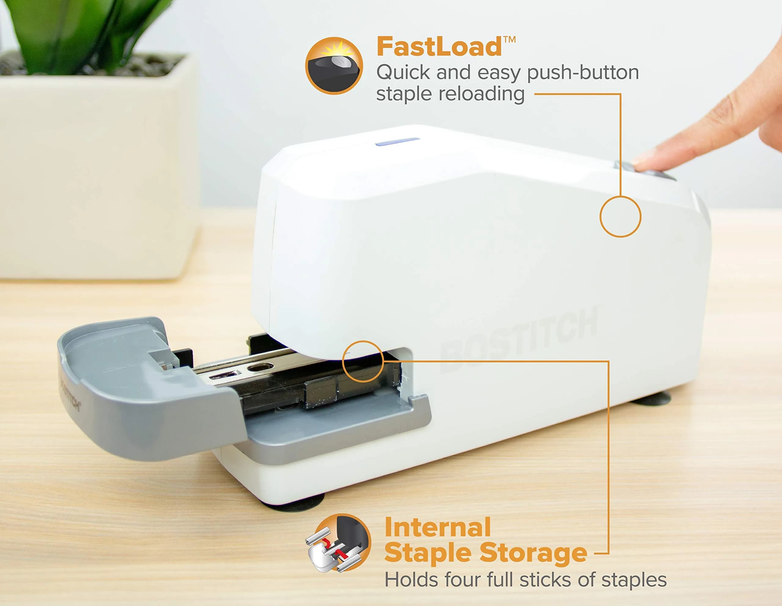 Bostitch Office Impulse 30 Sheet Electric Stapler - Heavy Duty, No-Jam, White (Pack of 6) | 3X Faster Stapling Speed - view 3