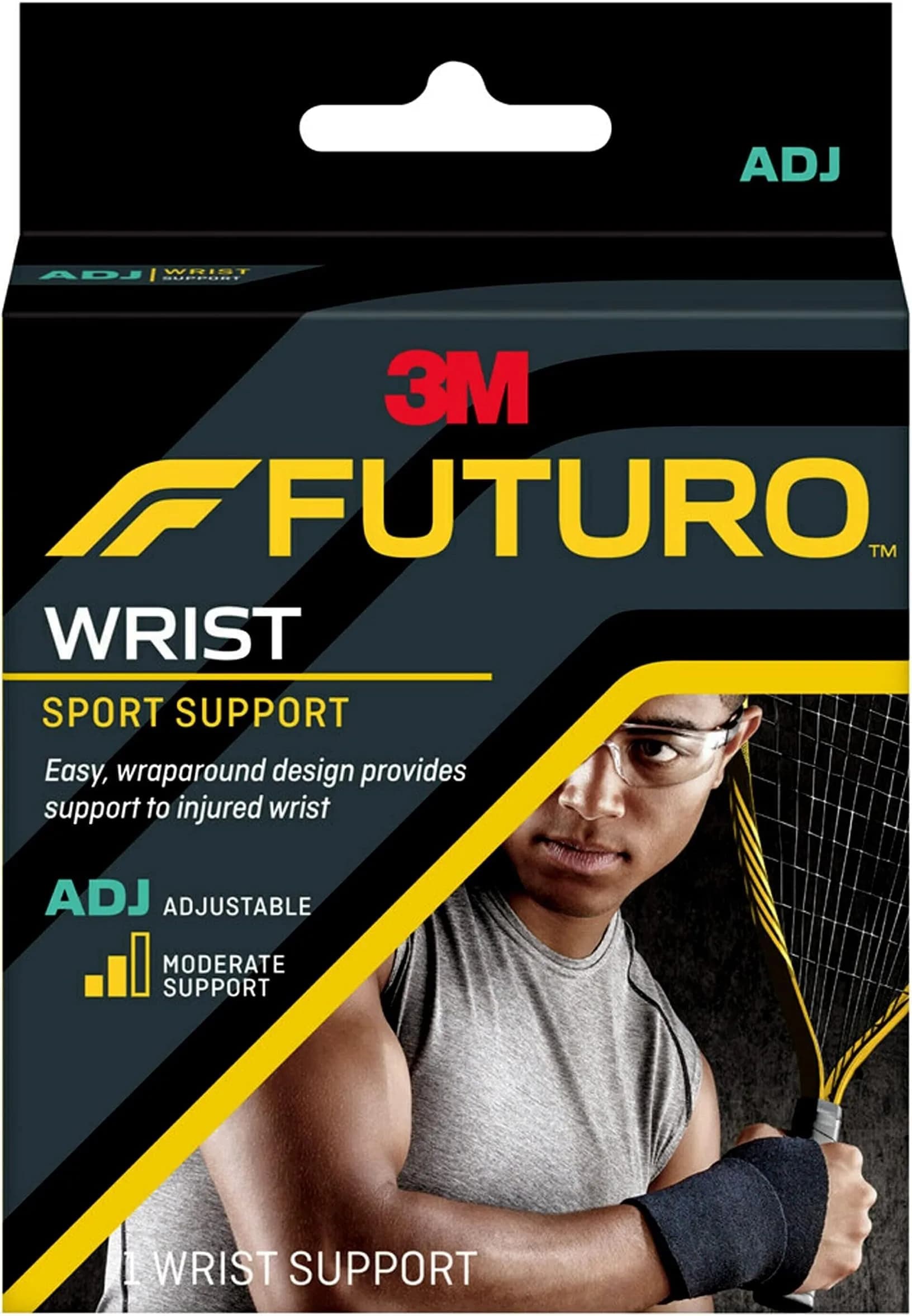 Futuro Sport Wrist Support Brace Adjustable Black 12-Pack | Moderate Support for Pain Relief - main product image