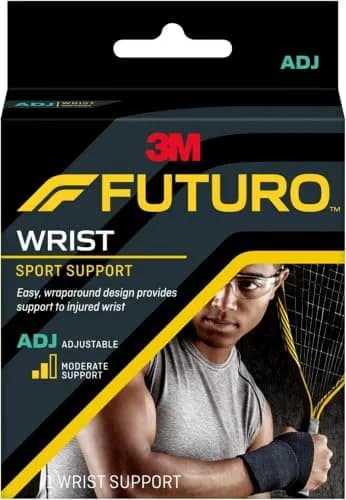 Futuro Sport Wrist Support Brace Adjustable Black 12-Pack | Moderate Support for Pain Relief thumbnail 1