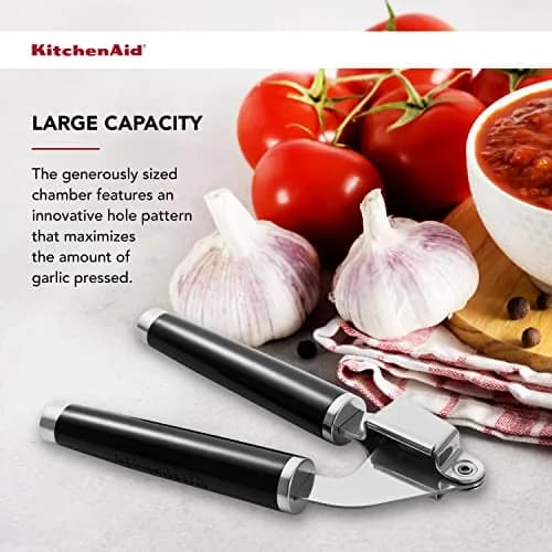 KitchenAid Garlic Press One Size (Pack of 12) | Rust-Resistant Stainless Steel, Large Capacity, Dishwasher Safe thumbnail 4
