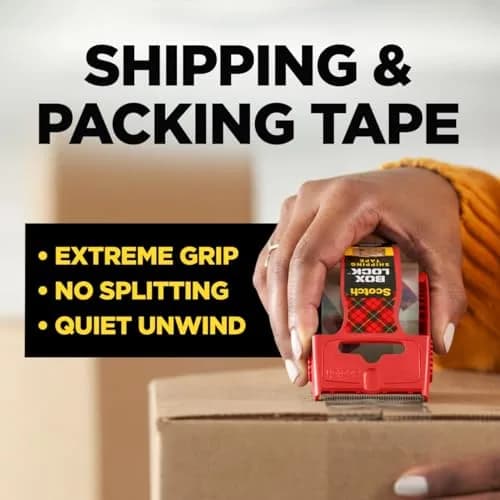 Scotch Box Lock Packing Tape Clear Extreme Grip 1.88 in. x 22.2 yd. | 6 Rolls with Dispensers thumbnail 2