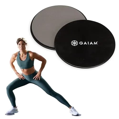 Gaiam Core Sliding Discs - Dual Sided Workout Sliders for Carpet & Hardwood Floor | Core Strengthening Equipment thumbnail 1