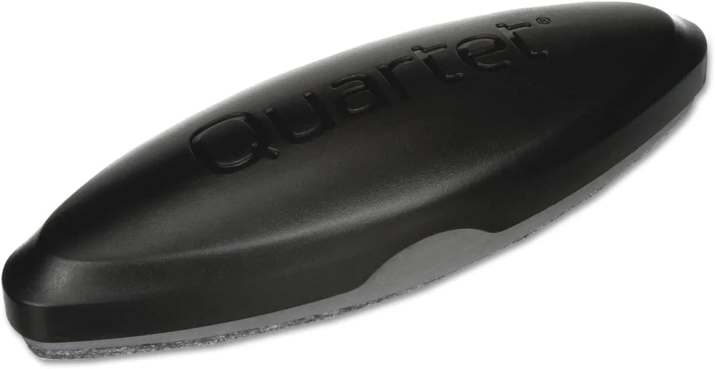 Quartet Magnetic 2-in-1 Whiteboard & Chalkboard Eraser, Black, 17.1 cm (6.5" L x 2" W x 1.38" H) | Pack of 12 — Pack of 12