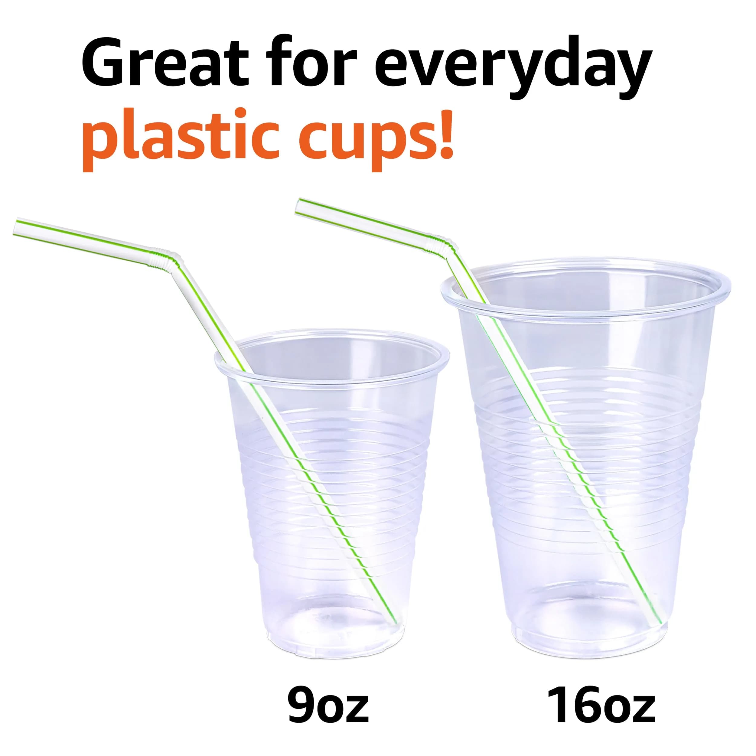Amazon Basics Disposable Striped Flex Straws 600 Count (6 Packs of 100) | Food-Grade Plastic for Everyday Use - view 4