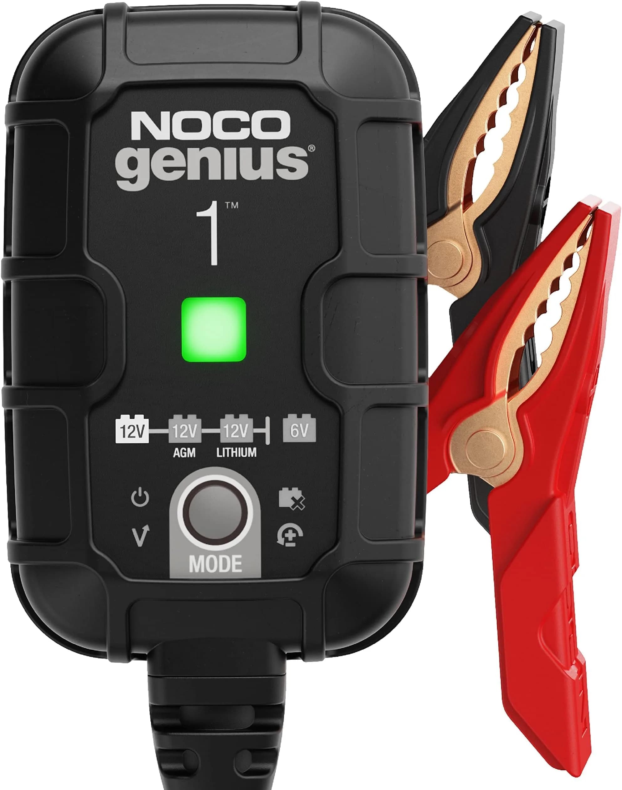 NOCO GENIUS1 1A 6V/12V Smart Battery Charger – Automatic Maintainer, Trickle Charger & Desulfator 156g (5.5oz) | Charges Dead Batteries - main product image