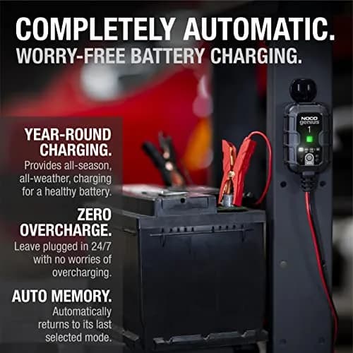 NOCO GENIUS1 1A 6V/12V Smart Battery Charger – Automatic Maintainer, Trickle Charger & Desulfator 156g (5.5oz) | Charges Dead Batteries thumbnail 7